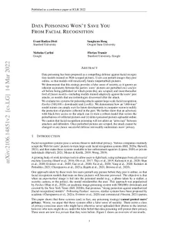 Data Poisoning Won't Save You From Facial Recognition