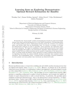 Learning from an Exploring Demonstrator: Optimal Reward Estimation for
  Bandits