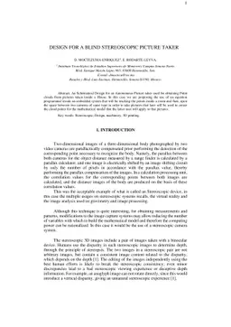 Design for a blind stereoscopic picture taker