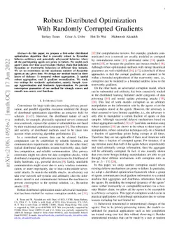 Robust Distributed Optimization With Randomly Corrupted Gradients
