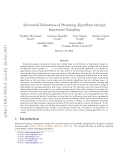 Adversarial Robustness of Streaming Algorithms through Importance
  Sampling