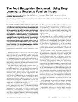 The Food Recognition Benchmark: Using DeepLearning to Recognize Food on
  Images