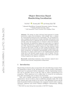 Object Detection Based Handwriting Localization