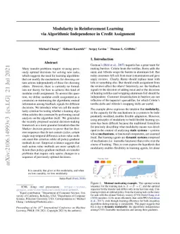 Modularity in Reinforcement Learning via Algorithmic Independence in
  Credit Assignment