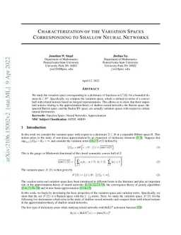 Characterization of the Variation Spaces Corresponding to Shallow Neural
  Networks