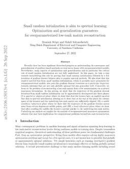 Small random initialization is akin to spectral learning: Optimization
  and generalization guarantees for overparameterized low-rank matrix
  reconstruction