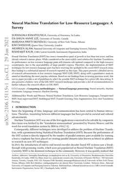 Neural Machine Translation for Low-Resource Languages: A Survey