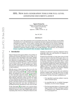 SDL: New data generation tools for full-level annotated document layout
