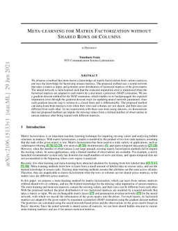 Meta-learning for Matrix Factorization without Shared Rows or Columns