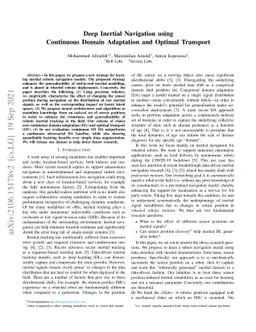 Deep Inertial Navigation using Continuous Domain Adaptation and Optimal
  Transport
