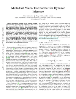 Multi-Exit Vision Transformer for Dynamic Inference