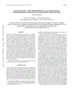 DCASE 2021 Task 3: Spectrotemporally-aligned Features for Polyphonic
  Sound Event Localization and Detection