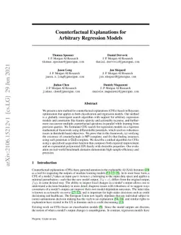 Counterfactual Explanations for Arbitrary Regression Models