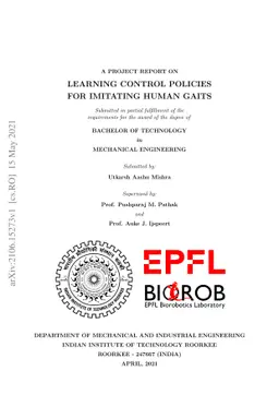 Learning Control Policies for Imitating Human Gaits