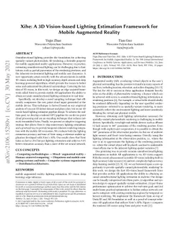 Xihe: A 3D Vision-based Lighting Estimation Framework for Mobile
  Augmented Reality