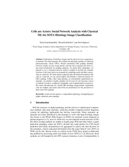 Cells are Actors: Social Network Analysis with Classical ML for SOTA
  Histology Image Classification