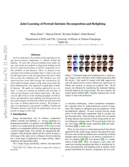 Joint Learning of Portrait Intrinsic Decomposition and Relighting