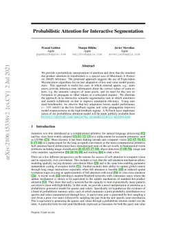 Probabilistic Attention for Interactive Segmentation
