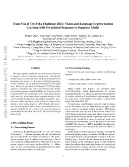 Winner Team Mia at TextVQA Challenge 2021: Vision-and-Language
  Representation Learning with Pre-trained Sequence-to-Sequence Model