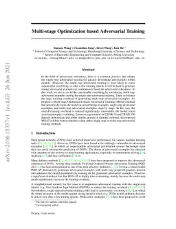Multi-stage Optimization based Adversarial Training