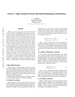 TANet++: Triple Attention Network with Filtered Pointcloud on 3D
  Detection