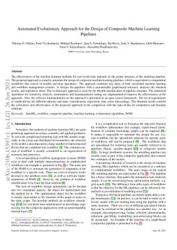 Automated Evolutionary Approach for the Design of Composite Machine
  Learning Pipelines