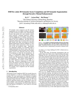 IMENet: Joint 3D Semantic Scene Completion and 2D Semantic Segmentation
  through Iterative Mutual Enhancement