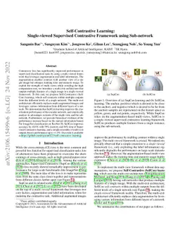 Self-Contrastive Learning: Single-viewed Supervised Contrastive
  Framework using Sub-network
