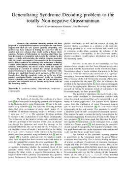 Generalizing Syndrome Decoding problem to the totally Non-negative
  Grassmannian