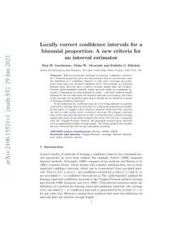 Locally correct confidence intervals for a binomial proportion: A new
  criteria for an interval estimator
