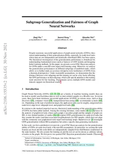 Subgroup Generalization and Fairness of Graph Neural Networks