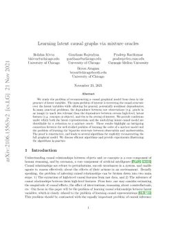 Learning latent causal graphs via mixture oracles