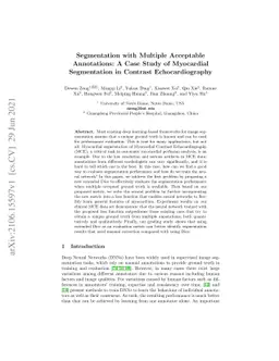 Segmentation with Multiple Acceptable Annotations: A Case Study of
  Myocardial Segmentation in Contrast Echocardiography