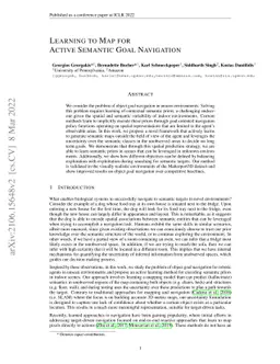 Learning to Map for Active Semantic Goal Navigation