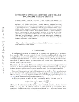 Estimating Gaussian mixtures using sparse polynomial moment systems