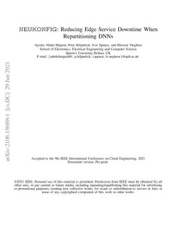 NEUKONFIG: Reducing Edge Service Downtime When Repartitioning DNNs