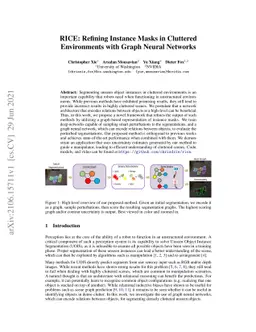 RICE: Refining Instance Masks in Cluttered Environments with Graph
  Neural Networks
