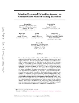 Detecting Errors and Estimating Accuracy on Unlabeled Data with
  Self-training Ensembles