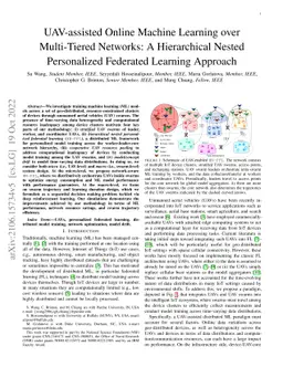 UAV-assisted Online Machine Learning over Multi-Tiered Networks: A
  Hierarchical Nested Personalized Federated Learning Approach