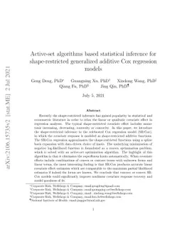 Active-set algorithms based statistical inference for shape-restricted
  generalized additive Cox regression models