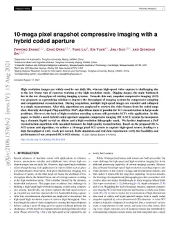 10-mega pixel snapshot compressive imaging with a hybrid coded aperture