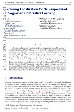 Exploring Localization for Self-supervised Fine-grained Contrastive
  Learning
