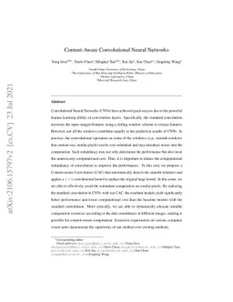 Content-Aware Convolutional Neural Networks