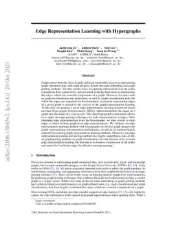 Edge Representation Learning with Hypergraphs