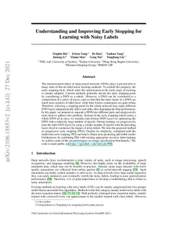 Understanding and Improving Early Stopping for Learning with Noisy
  Labels