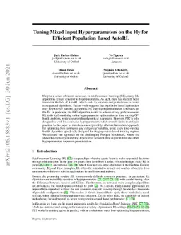 Tuning Mixed Input Hyperparameters on the Fly for Efficient Population
  Based AutoRL