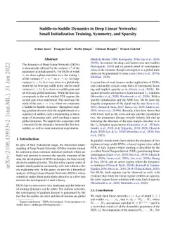 Saddle-to-Saddle Dynamics in Deep Linear Networks: Small Initialization
  Training, Symmetry, and Sparsity