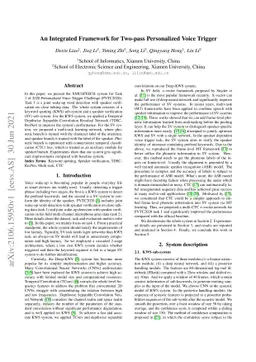 An Integrated Framework for Two-pass Personalized Voice Trigger