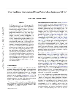 What can linear interpolation of neural network loss landscapes tell us?