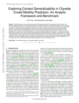 Exploring Context Generalizability in Citywide Crowd Mobility
  Prediction: An Analytic Framework and Benchmark